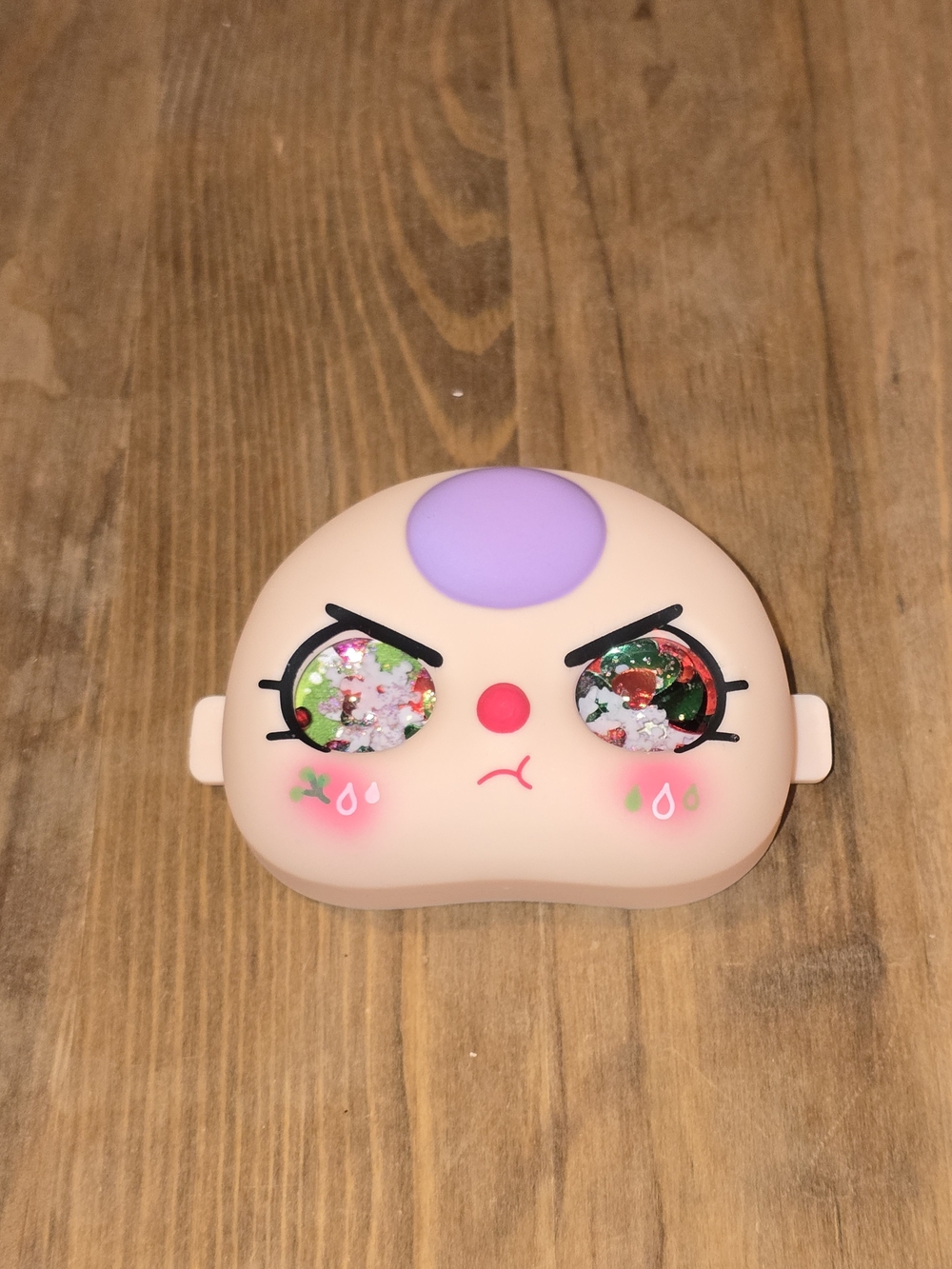 POP MART Baby Three 80% Face Purple Hair Christmas Glitter Liquid Eyes